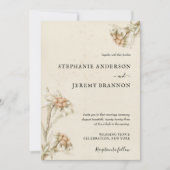 Vintage Edelweiss Floral Wedding Invitation Kaart (Voorkant)