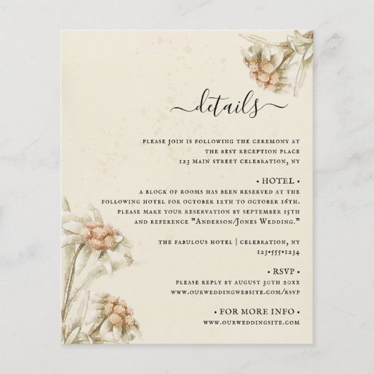 Vintage Edelweiss-Waterverf Kaart (Voorkant)