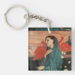 Vintage Edgar Degas Jonge vrouw met Ibis Kunst Sleutelhanger