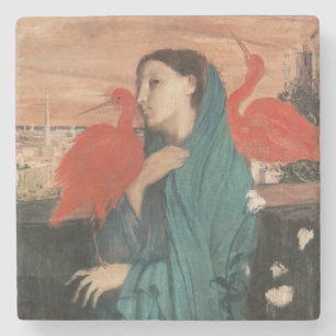 Vintage Edgar Degas Jonge vrouw met Ibis Kunst Stenen Onderzetter