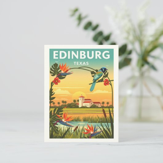 Vintage Edinburg Texas Briefkaart (Staand voorkant)