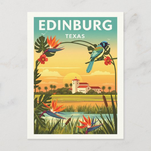 Vintage Edinburg Texas Briefkaart (Voorkant)