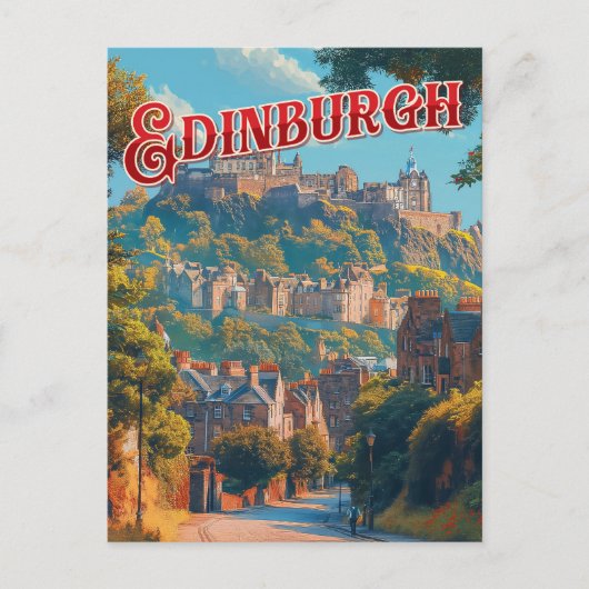 Vintage Edinburgh Briefkaart (Voorkant)