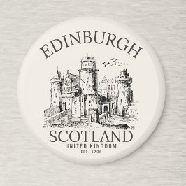 Vintage Edinburgh | Castle Retro Design Magneet