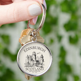 Vintage Edinburgh | Castle Retro Design Sleutelhanger