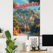 Vintage Edinburgh Poster (Thuiskantoor)