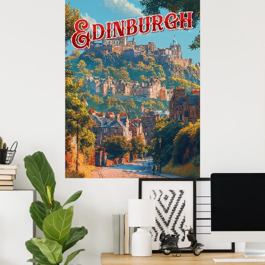 Vintage Edinburgh Poster (Thuiskantoor)
