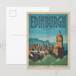Vintage Edinburgh Schotland cadeau's & souvenirs Briefkaart