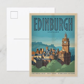 Vintage Edinburgh Schotland cadeau's & souvenirs Briefkaart