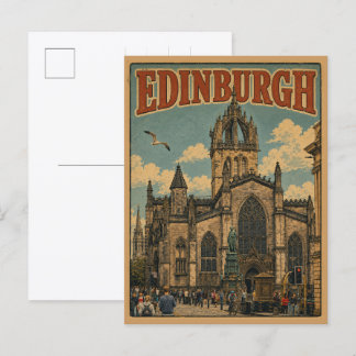 Vintage Edinburgh Schotland cadeau's & souvenirs Briefkaart