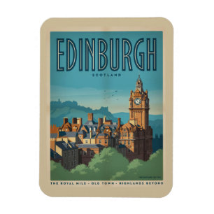 Vintage Edinburgh Schotland cadeaus & souvenirs Magneet