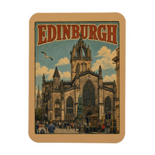 Vintage Edinburgh Schotland cadeaus & souvenirs Magneet