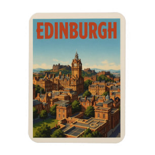 Vintage Edinburgh Schotland cadeau's & souvenirs Magneet