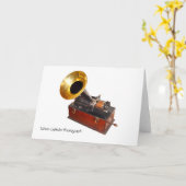 Vintage Edison Cylinder Phonograph, Kaart (Gele Bloem)