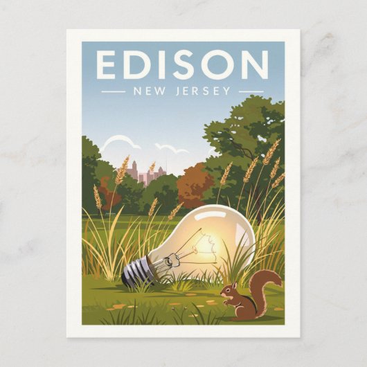 Vintage Edison New Jersey Briefkaart (Voorkant)