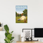 Vintage Edison New Jersey Poster (Thuiskantoor)