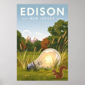 Vintage Edison New Jersey Poster (Voorkant)