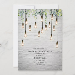 Vintage Edison-verlichting Witte baksteen Botanisc Kaart