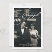 Vintage Editorial Cinematic Photo Engagement Party Kaart (Voorkant)