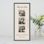Vintage Editoriale Fotocabine Save The Date (Staand voorkant)