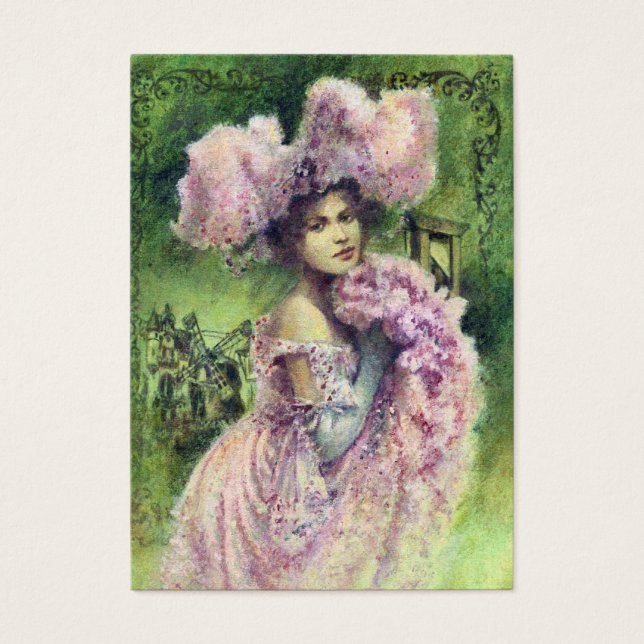 Vintage Edwardian Dancer ACEO Visitekaartje (Voorkant)