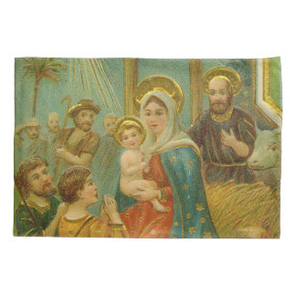 Vintage Edwardian Era Nativity Christmas Card Kussensloop