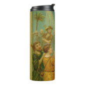 Vintage Edwardian Era Nativity Christmas Card Thermosbeker (Gedraaid links)