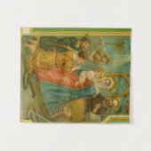 Vintage Edwardian Era Nativity Christmas Card Wandkleed (Voorkant (horizontaal))