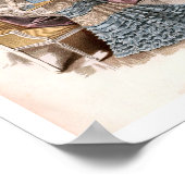 Vintage Edwardian Mode Illustratie Lady Boudoi Poster (Hoek)