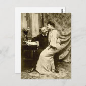 Vintage Edwardian Romantic Couple Briefkaart (Voorkant / Achterkant)