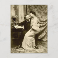 Vintage Edwardian Romantic Couple Briefkaart