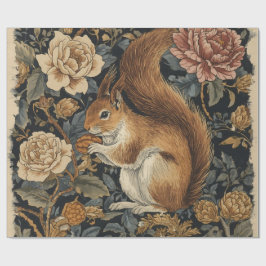 Vintage eekhoorn en bloemen patroon cadeaupapier