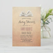 Vintage Een Baby shower boeken Kaart (Staand voorkant)