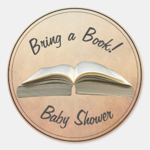Vintage Een Baby shower boeken Ronde Sticker