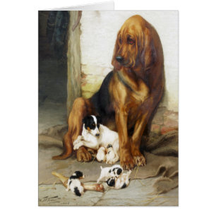 Vintage - een beschermende bloedhond,