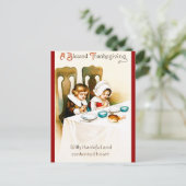 Vintage een Heilige Thanksgiving Feestdagenkaart (Staand voorkant)