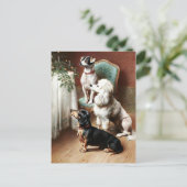 Vintage - Een Kerstcadeau Feestdagenkaart (Staand voorkant)