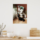 Vintage - Een kerstcadeau Poster (Keuken)