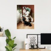 Vintage - Een kerstcadeau Poster (Thuiskantoor)