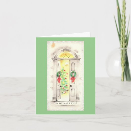 Vintage Een Kerstgebed Kerst Kaart (Voorkant)