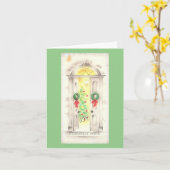 Vintage Een Kerstgebed Kerst Kaart (Gele Bloem)