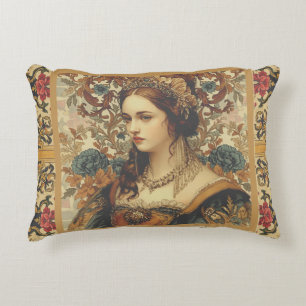 Vintage,Een mooie en elegante edelvrouw, Klassiek Accent Kussen