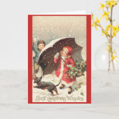 Vintage - een Strijd van de Sneeuwbal van Kaart (Gele Bloem)