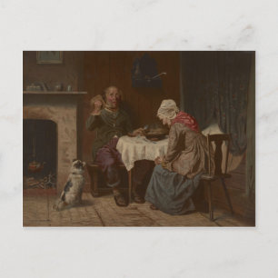 Vintage Een versleten lithograaf vragen Briefkaart
