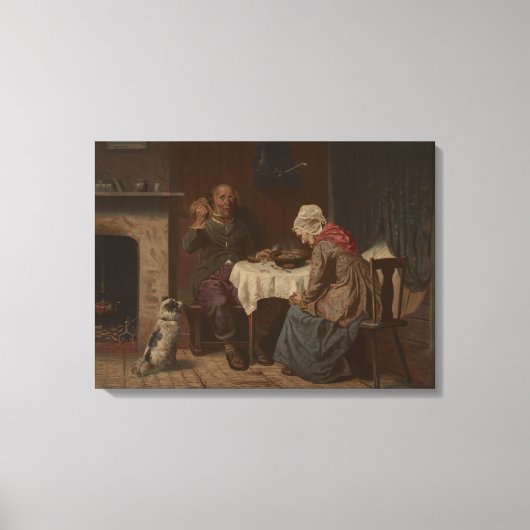 Vintage Een versleten lithograaf vragen Canvas Afdruk (Voorkant)