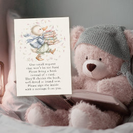 Vintage Eend Boeken voor Baby Bijlagekaart Informatiekaartje