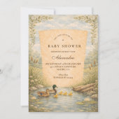 Vintage Eenden Baby Shower Kaart (Voorkant)