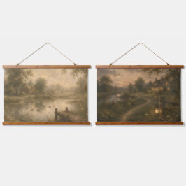 Vintage Eendenpoel & Avondweide Tapijtset Hangend Wandkleed