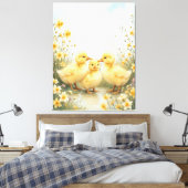 Vintage Eendje Trio Pastel Kunst Canvas Afdruk (Insitu (Slaapkamer))