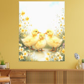 Vintage Eendje Trio Pastel Kunst Canvas Afdruk (Insitu (Woonkamer))